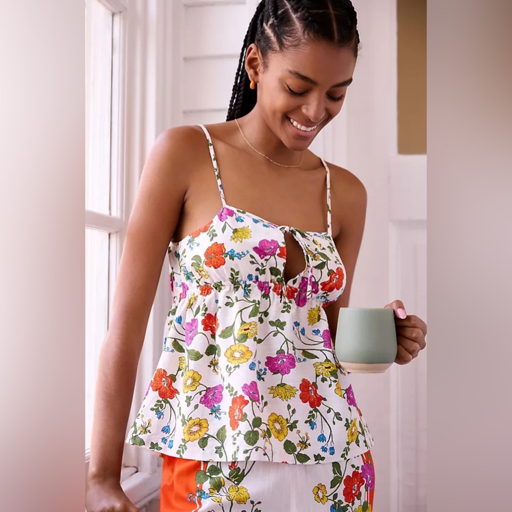 ✨ Anthropologie Botanical Sleep Tank Sz L